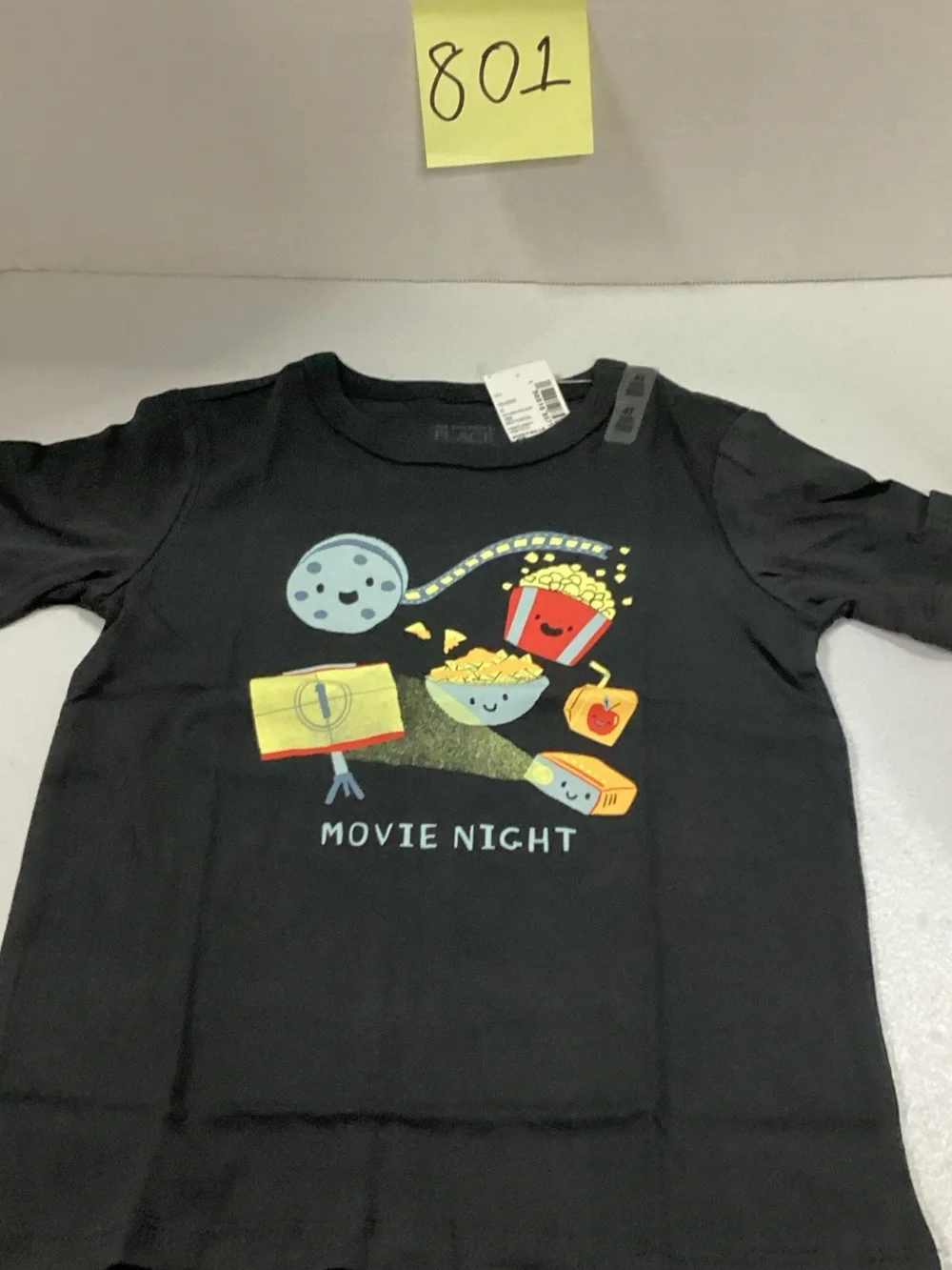 Black 'Movie Night' Graphic Tee